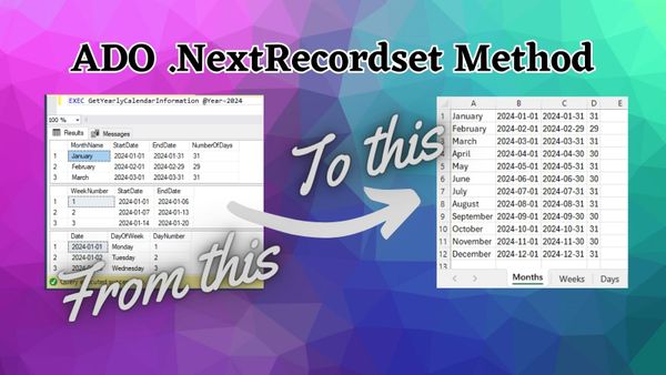 How to Use the ADO NextRecordset Method