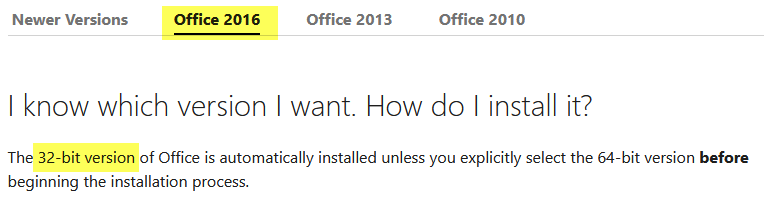 how can i tell if i have office 2016 64 bit or 32 bit