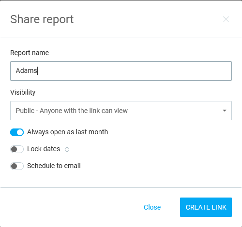 Shared Reports in Clockify