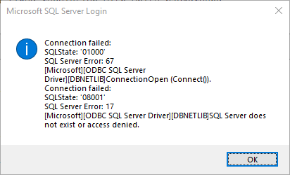 Wizard failed. Код ошибки 1000 SQL. Failed to connect to Server. 772 Ошибка.