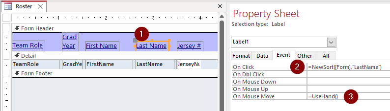 Viewer Question: Sort a Continuous Form by Clicking on the Column Label of a Combo Box