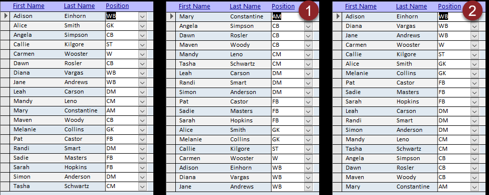 Viewer Question: Sort a Continuous Form by Clicking on the Column Label of a Combo Box