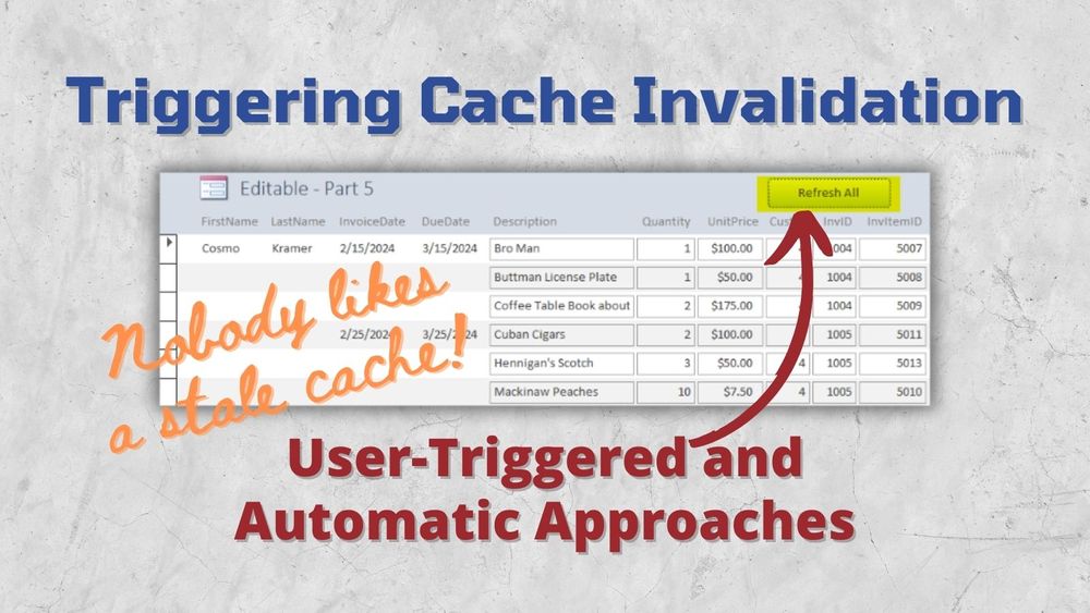 Triggering cache invalidation on the hidden duplicate values form