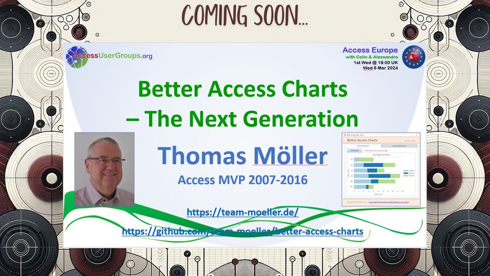 Upcoming presentation better access charts by thomas m ller