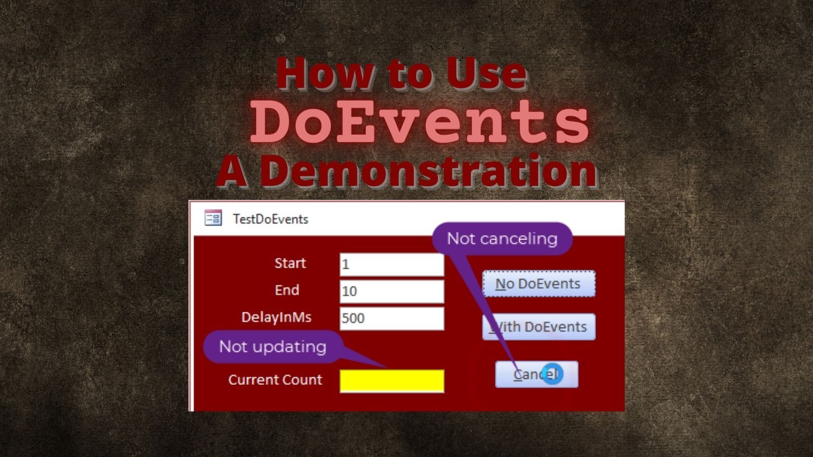 How to Use the DoEvents Function: A Demonstration
