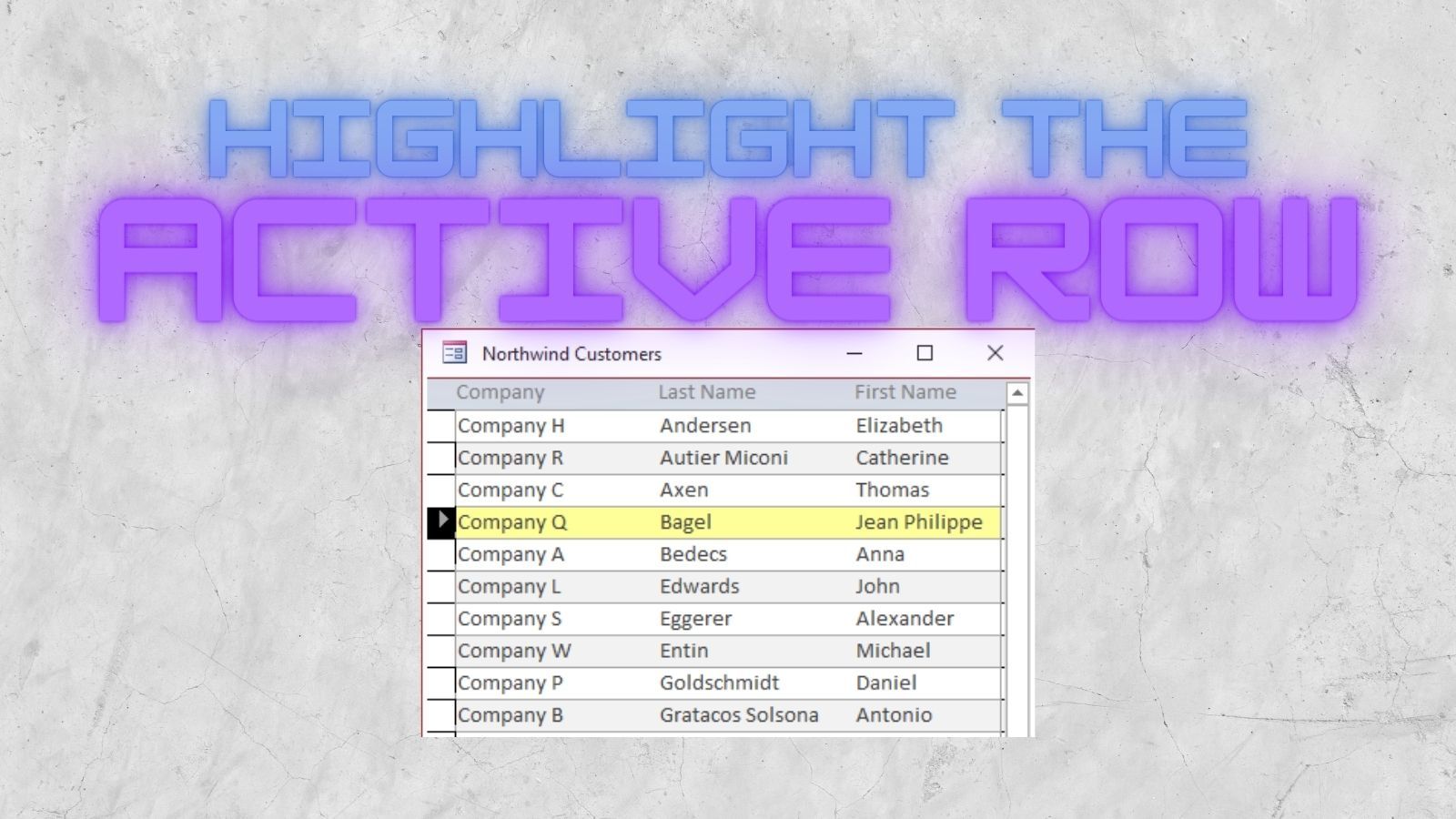 How to Highlight the Current Record in a Continuous Form