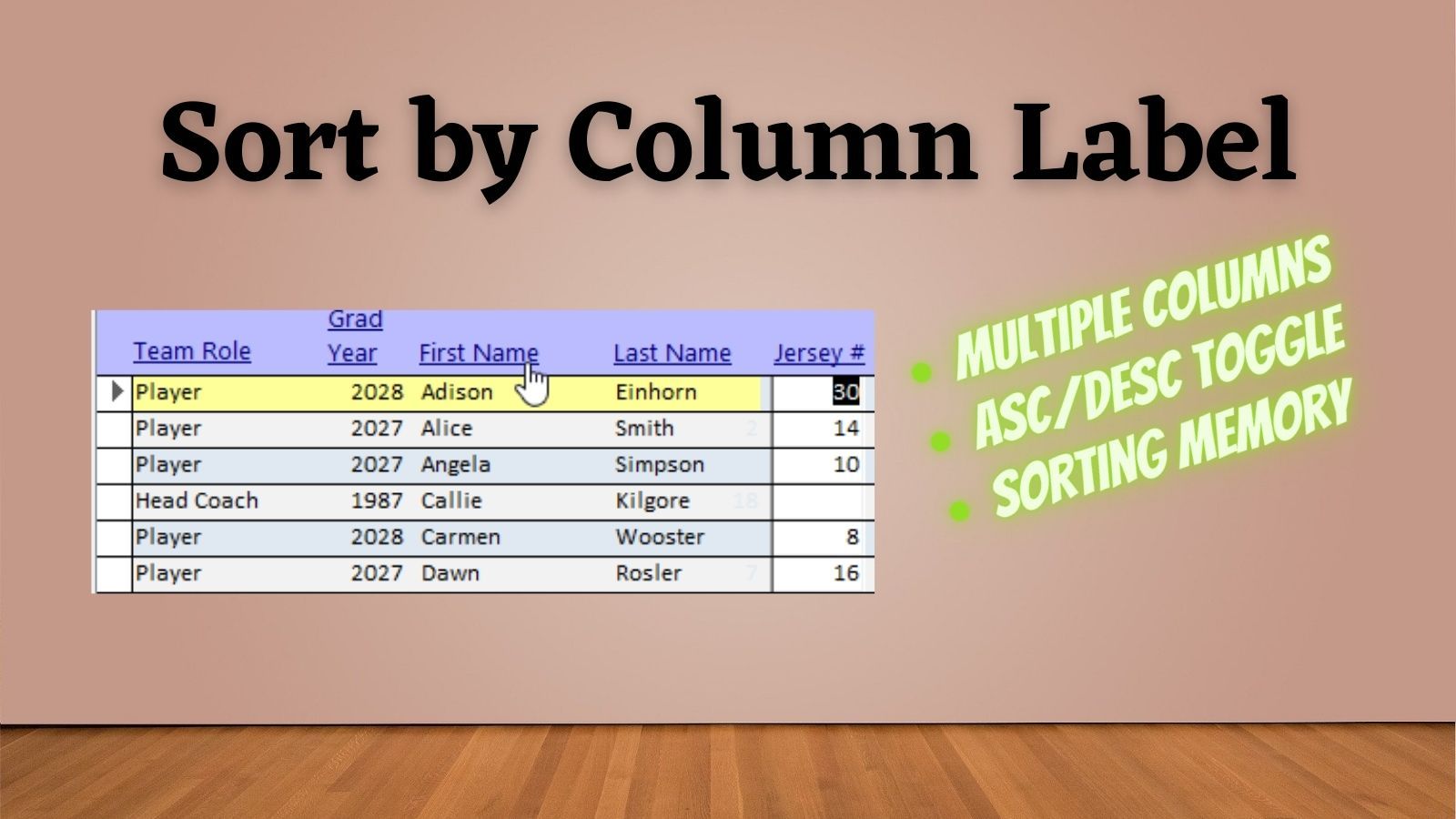 NewSort(): Sort a Continuous Form by Clicking on the Column Label