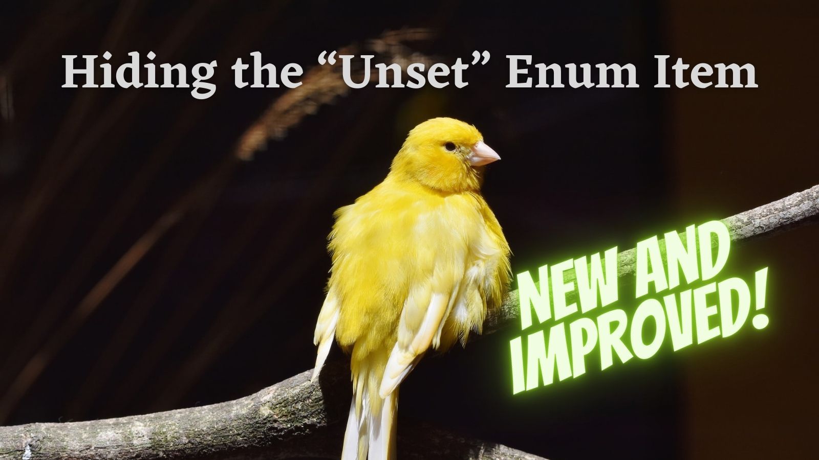NEW & IMPROVED: The "Unset" Enum Item