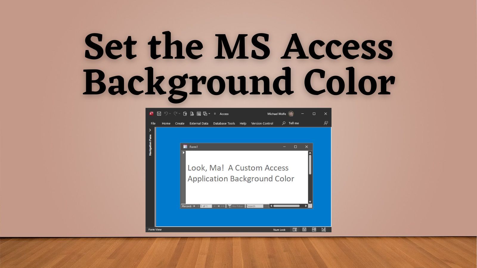 How to Set the Background Color of the Microsoft Access Application Window with VBA