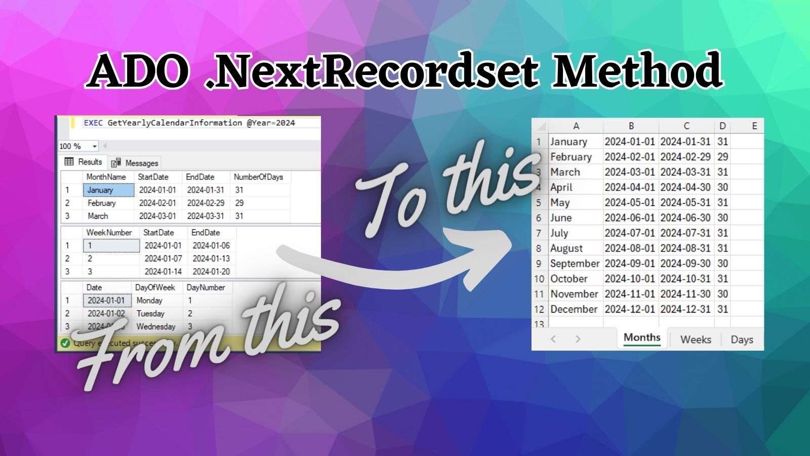 How to Use the ADO NextRecordset Method