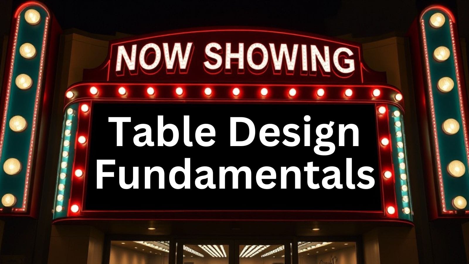 Table Design Fundamentals with Juan Soto