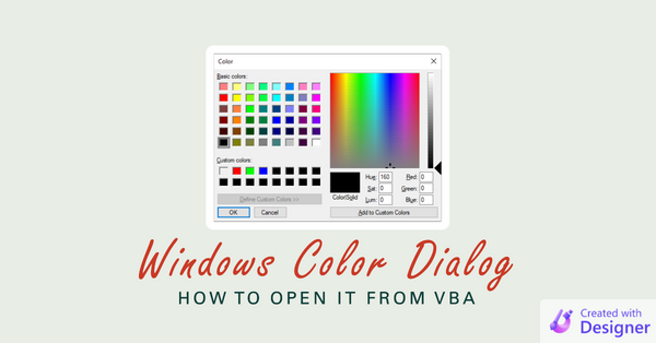 Open the Windows Color Dialog from VBA