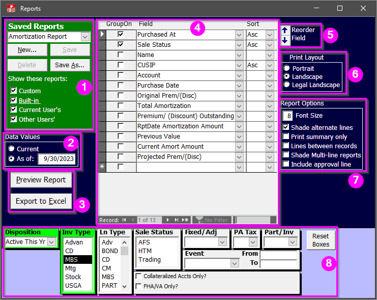 Advanced Report Builder Form