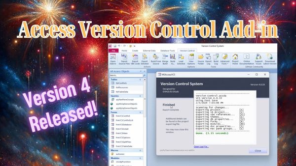 Major Release of the Microsoft Access Version Control Add-in