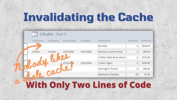 Invalidating the Cache on the Hidden Duplicate Values Form